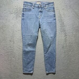 Madewell Women Light Wash Denim Jeans High Rise Straight Leg Size 28